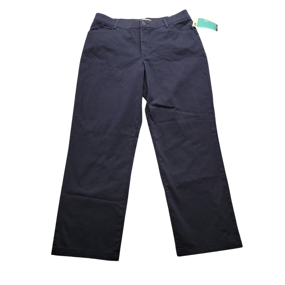 Lee Womens 18 Medium Navy Relaxed Fit Straight Leg Stretch Dress Pants NWT